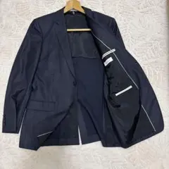 【美品】Calvin Klein テーラードジャケット 38 ストライプ 黒色