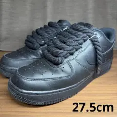 ロープNike Air Force 1 黒 穴拡張なし サンプル 穴拡張なし NIKE Air force 1 ロープフォース カスタム