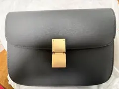 グレー 合成皮革 ショルダーバッグ