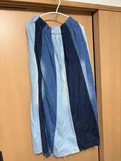 デニムストライプ フレアロングスカート