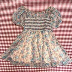 dazzlinダズリン　花柄 シフォンパフスリーブ チュニック　ピンクのサムネイル