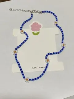 手作り 花モチーフ ネックレス　韓国風