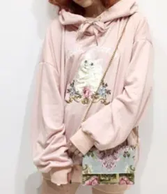 ワンスポ　onespo NOBLE KITTEN パーカー 猫 パーカー ピンク