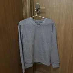 UNIQLO ソフトニットフリースVネックT グレー S