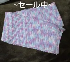 パステルニットマフラー かぎ針編み