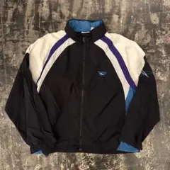 90s 古着 Reebok ナイロンジャケット 切替 XL 黒