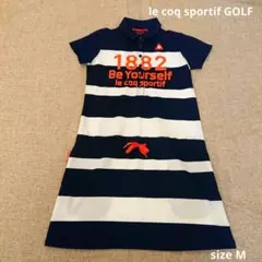 一度着用のみ 美品　ルコック　ゴルフ　ワンピース ボーダー　M