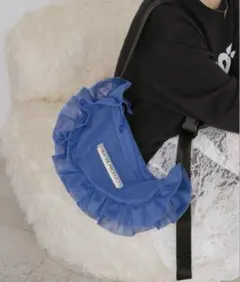 【シアタープロダクツ】メッシュフリルラウンドショルダーバッグL