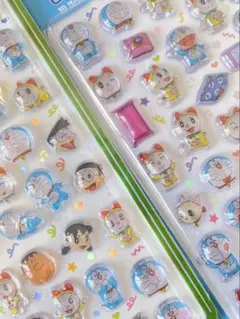韓国限定正規品✨ラメ入り　ドラえもん　3Dシール　２枚セット