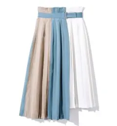 REDYAZEL ミモレ丈 プリーツスカート ストライプ