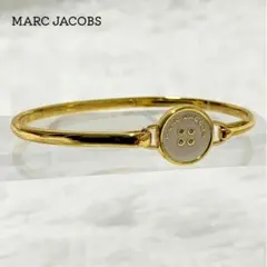 美品✨ マークジェイコブス バングル ボタン チャーム 白 ゴールド 華奢 レア