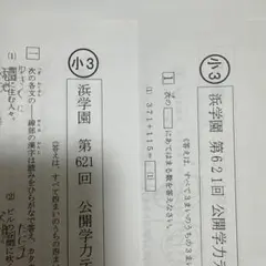 浜学園 小3 公開学力テスト 国語 算数 2024年12月