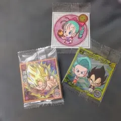 ドラゴンボール 超戦士シールウエハース超 3枚セット 孫悟空 ブルマ ベジータ
