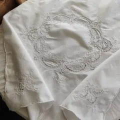 フランスアンティーク*ピローケース*クッション*枕カバー*手刺繍ダブル 