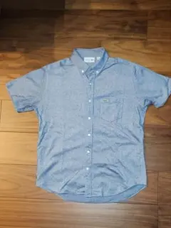 ラコステ　ボタンダウンシャツ　スリムフィット　半袖　前開き　クールビズ