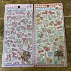 My Melody&Hello Kittyボンボンドロップシール 2シールセット