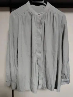 ORIHICA　ミント 長袖シャツ ボタン付き