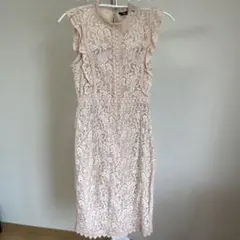 ZARA くすみピンク レースワンピース