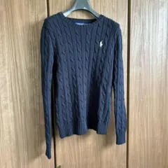 ポロラルフローレン ケーブル編み コットン クルーネックセーター XS