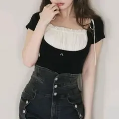 ANDMARY Mew frill tops ブラック - メルカリ