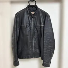 【USA製】ヴィンテージ シングルライダース レザージャケット 黒 L