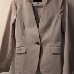 美品　グリーンレーベルリラクシング　洗えるノーカラージャケット　ベージュ　38