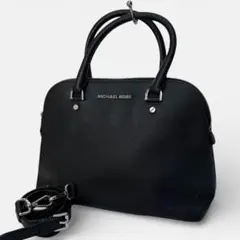 良品 マイケルコース 2way ハンドバッグ 黒 ミディアム ドーム サッチェル