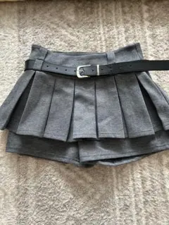 プリーツスカート ベルト付き