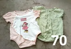 半袖ロンパースセット 70 ミニーちゃん