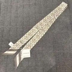 未使用 COACH コーチ シグネチャー ボーン ロゴ リボンスカーフ