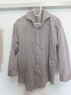 SUIT SELECT リネン混 長袖シャツ L ブラウン グレージュのサムネイル