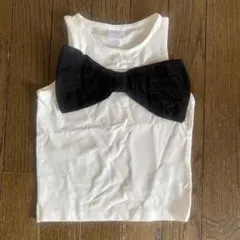 ★新品未使用★ZARA ホワイトタンクトップ 黒い蝶ネクタイ付き 8-9歳