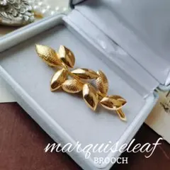 ゴールド リーフ ブローチ 葉っぱ 草花 木の葉 入学式 卒業式 マーキス型