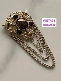 アンティーク ブローチ 花の刻印