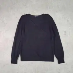 【美品】UNIQLO ユニクロ Vネックセーター ネイビー Lサイズ