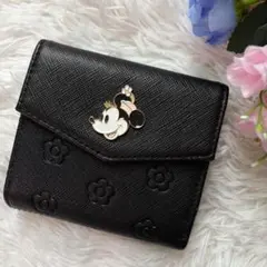 ✨限定品/極美品✨マリークワント×ディズニー 三つ折り財布 ミニー 花柄 レザー