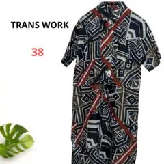 TRANS WORK シャツワンピース 38 透け感 ポリエステルのサムネイル