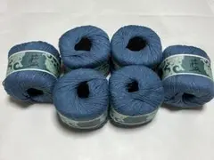 毛糸 「藍」6個セット 麻50% 綿50% 115m 40g 未使用品 手芸
