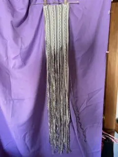 希少PLEATS PLEASE ケーブルニット転写 プリーツストール フリンジ