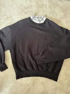 benecia12 ゴルフスエットモックネック　ブラック　フリーサイズ　冬用