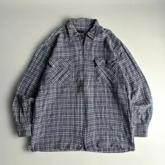 (古着)90s 長袖ジップシャツ　チェックシャツジャケット cityboy
