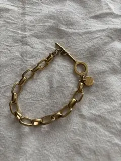 は*る様 【極美品】フィリップオーディベール　ゴールドチェーンブレスレット　ロゴ PHILIPPE AUDIBERT(フィリップオーディベール) Gold-colored