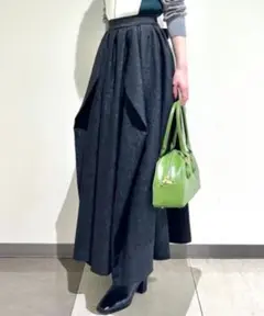 バックリボンタックフレアスカート