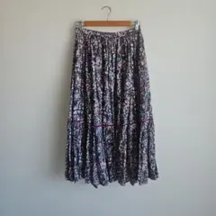 美品✨ソレイアード（SOLEIADO）花柄ロングスカート パープル - メルカリ