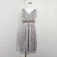 iMAGE 花柄ノースリーブワンピース グレージュ系 フレア（13）