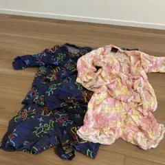 兄妹でカラフルな甚平 2点セット　120と100
