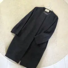 United Arrows:ダークグレー ノーカラーコート