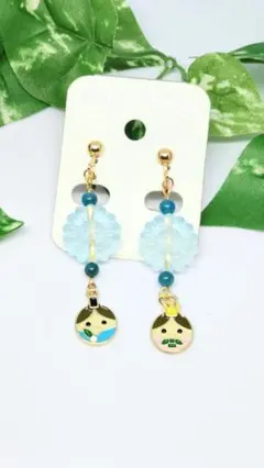 和風イヤリング　ひな祭り空