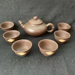 中国茶器　宜興　紫砂茶具　急須と湯呑みのセット