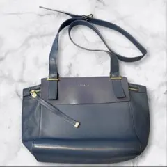 FURLA ダークブルー ショルダーバッグ